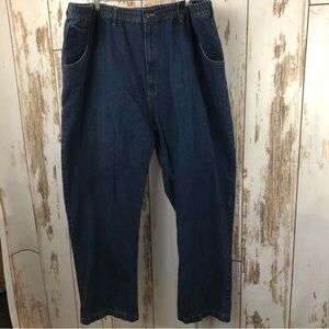 Casual Joe Jeans by Duke Jeans, Size 52x32L. Elastic waist. Dark Wash!